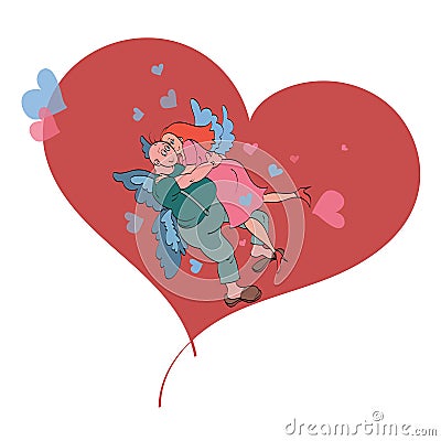 Happy valentines day, vector card Vector Illustration